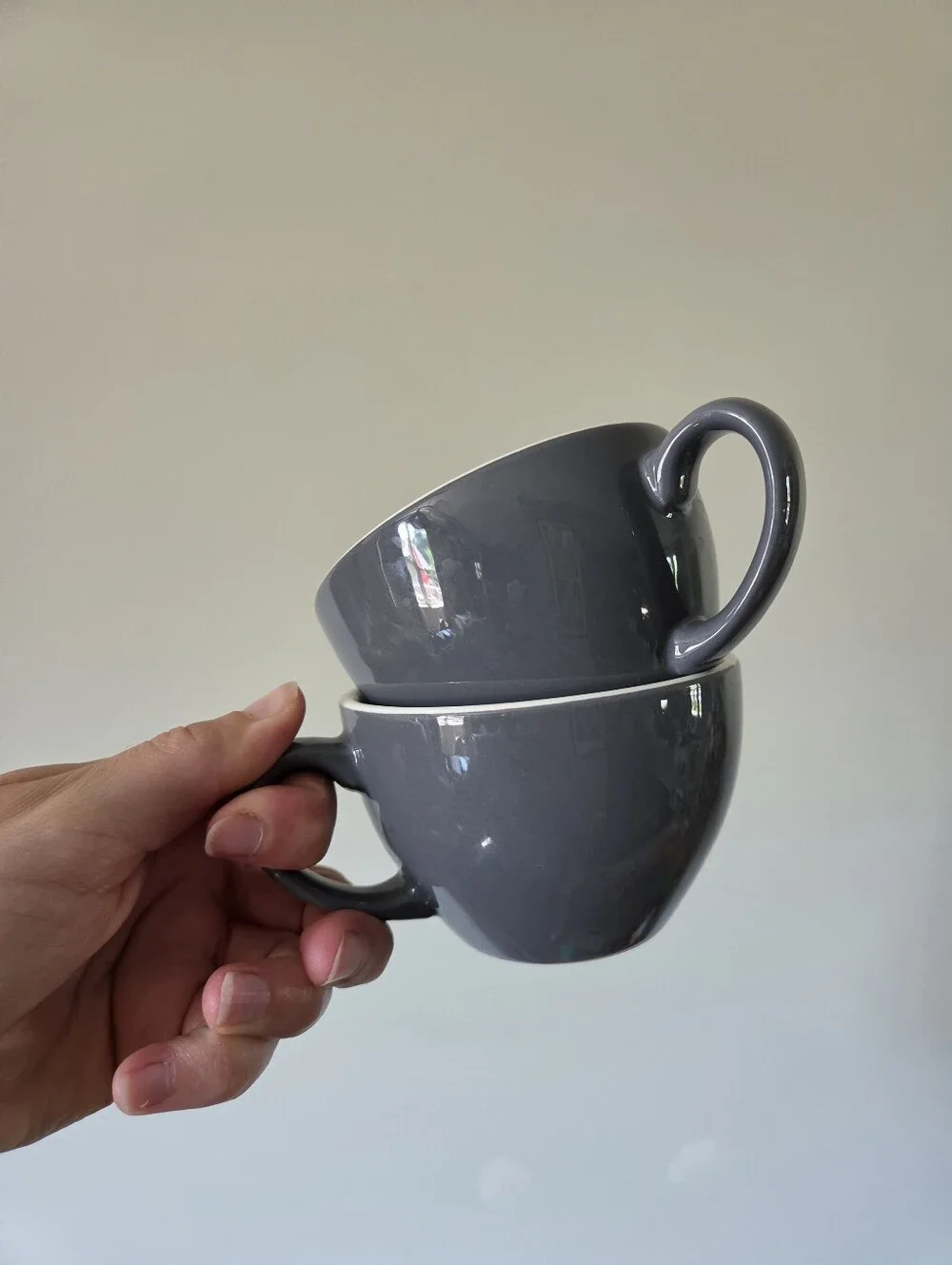 Set of 2 Breville Grey Latte Art Espresso Cups with Measurement Markings